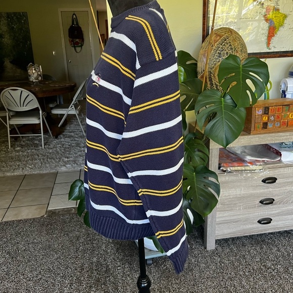 Tommy Hilfiger Blue and Yellow Crewneck Sweater - Picture 6 of 7